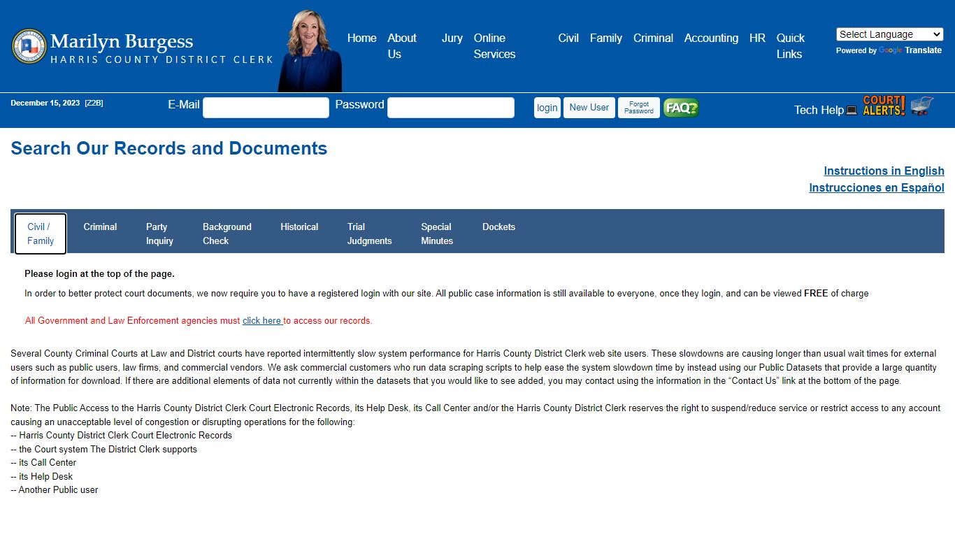 Office of Harris County District Clerk - Marilyn Burgess | Search Our ...